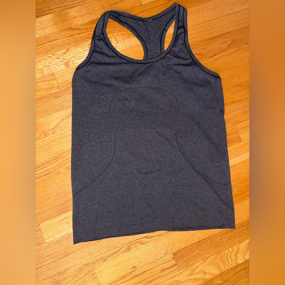 Women's Lululemon Black and Gray Striped Tank Top